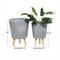 Set of 2 Grey MgO Contemporary Planter 14", 16"